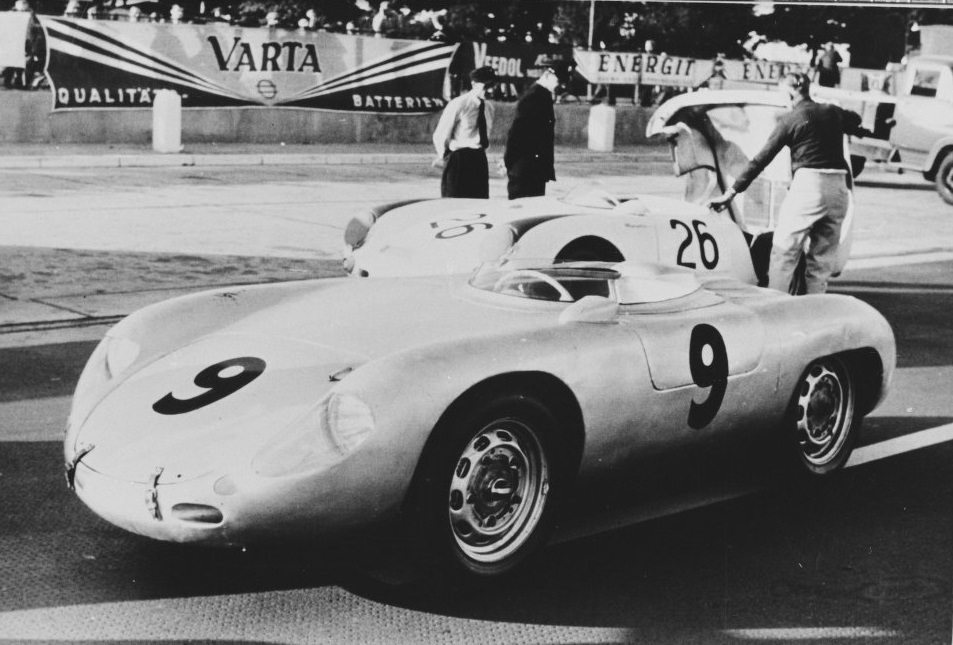 The Porsche Typ 645, nicknamed Mickey Mouse, at the start of the 1956 Avus GP in Berlin