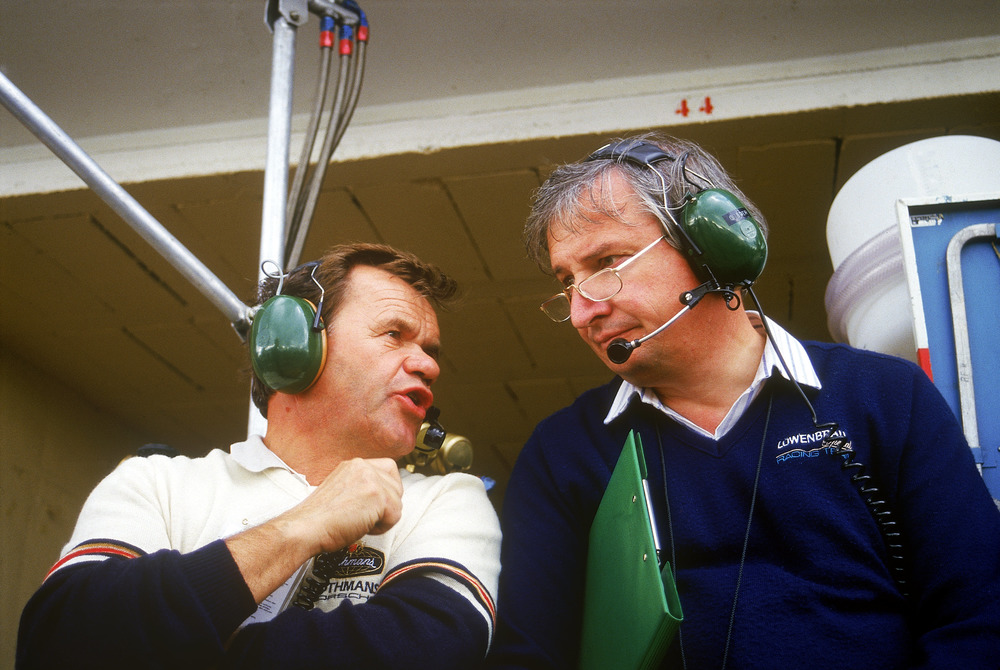 Le Mans 1987: Valentin Schäffer (left) with Norbert Singer. Le-Mans-1987-Valentin-Schäffer-left-with-Norbert-Singer.